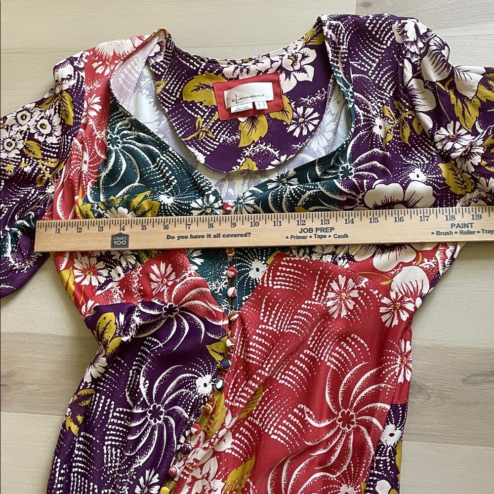 By Anthropologie V-Neck Flutter-Sleeve Buttoned Handkerchief Maxi Dress - Picture 17 of 17